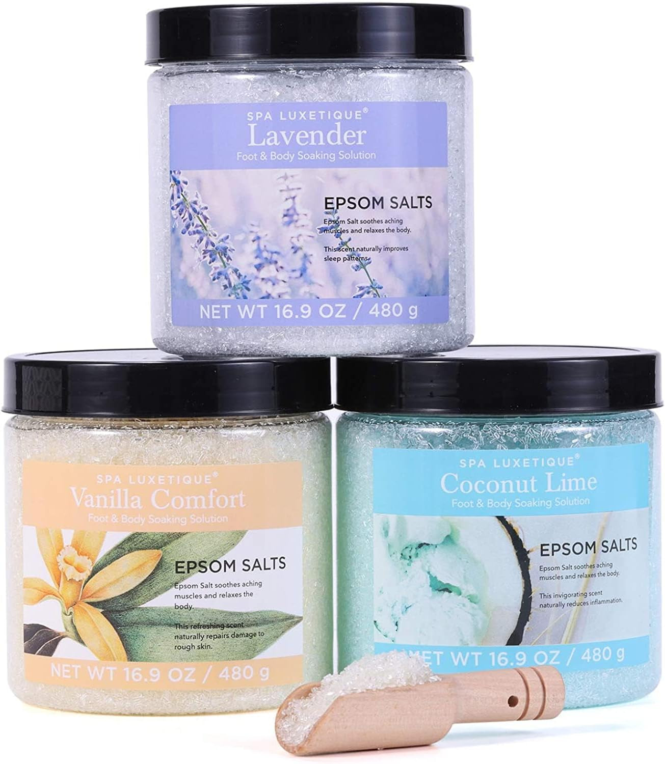 Epsom Bath Salts – Relaxing Soak & Gift Set, 3.17 lbs.