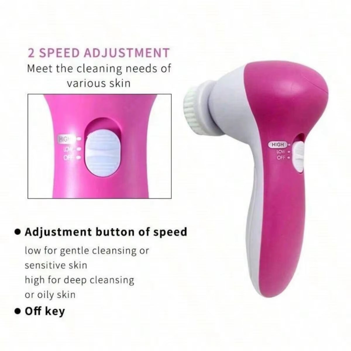 5-in-1 Facial Cleansing Brush – Deep Clean, Exfoliate, and Refresh Skin