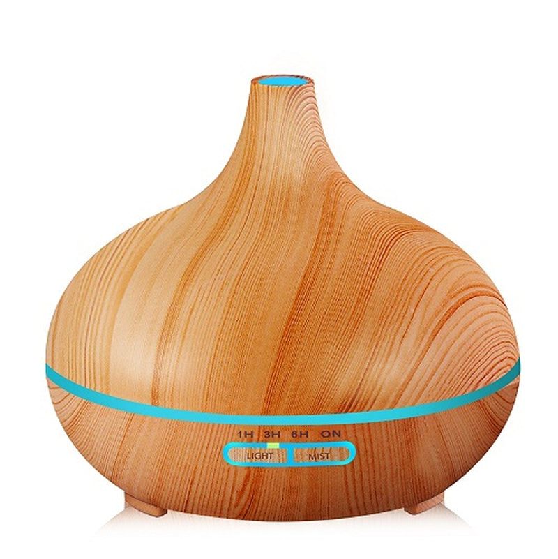 Modern Wood Grain Aromatherapy Lamp with Remote Control – Relaxing Light & Fragrance