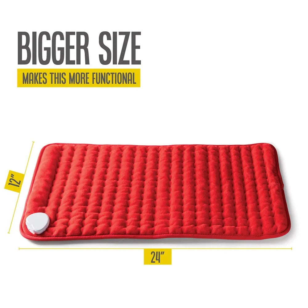 Large Electric Heating Pad – 12"x24" for Back & Cramps Relief