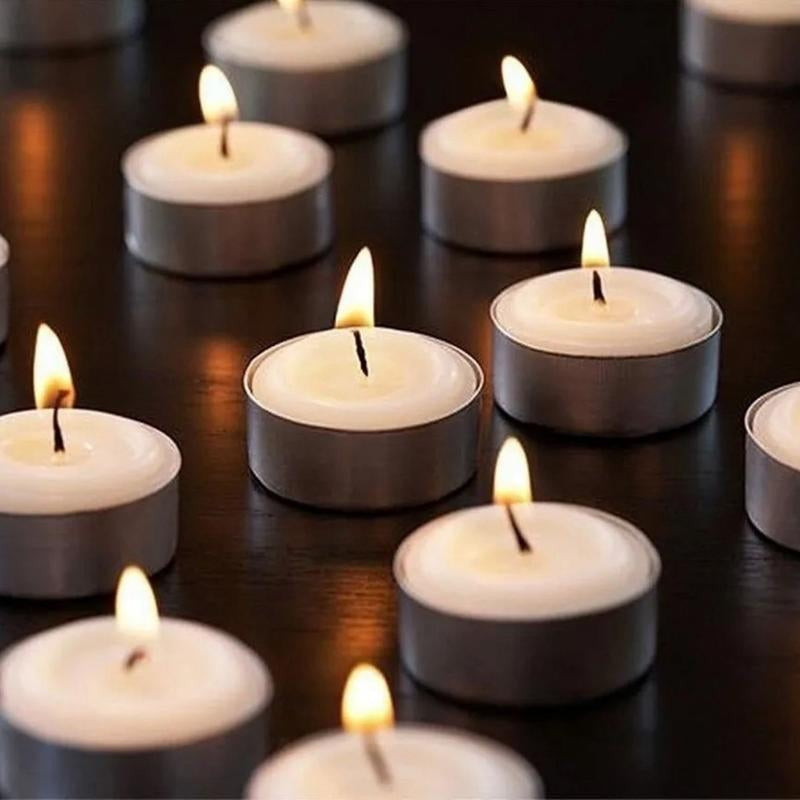 Bulk Unscented Tea Lights – Dripless, Smokeless Candles for Home or Events