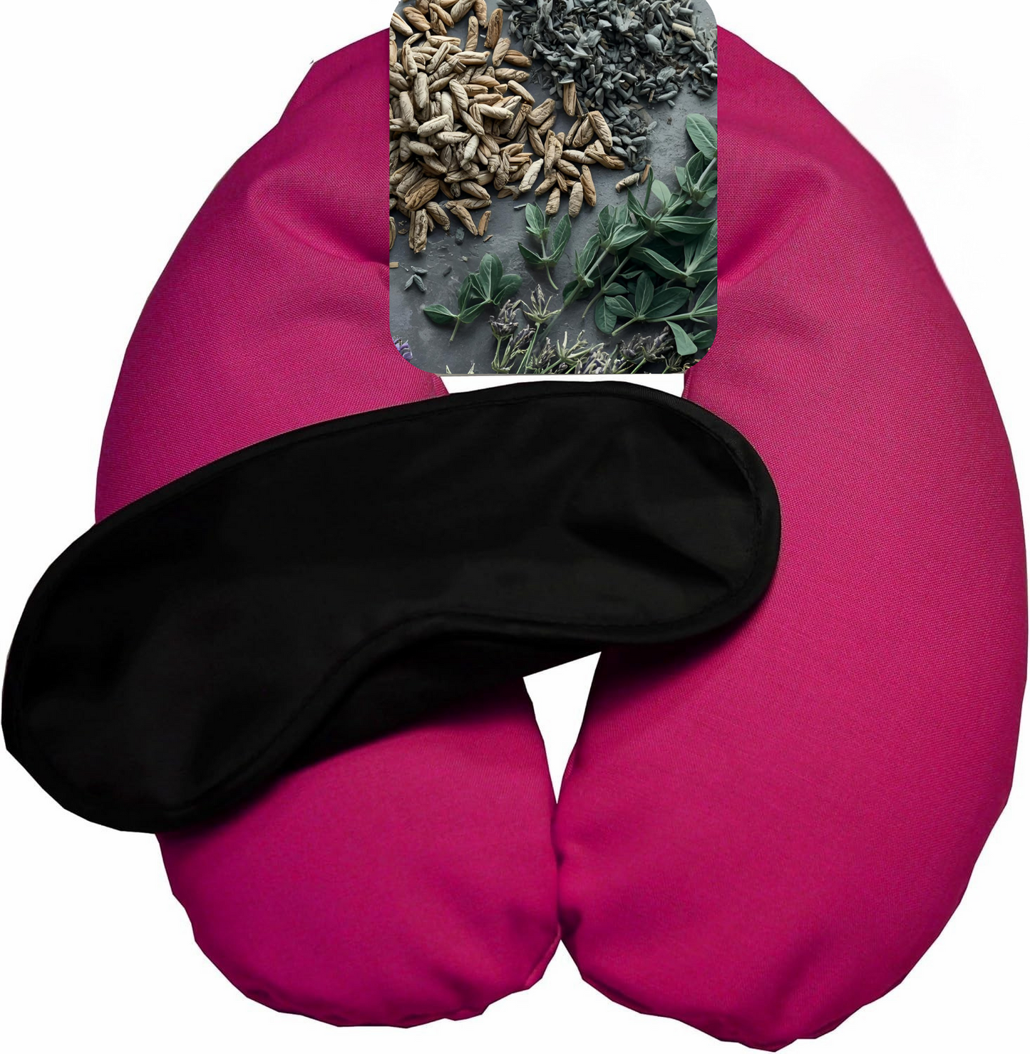 Herbal Neck Wrap – Hot & Cold Comfort Pillow with Aromatherapy and Sleep Mask