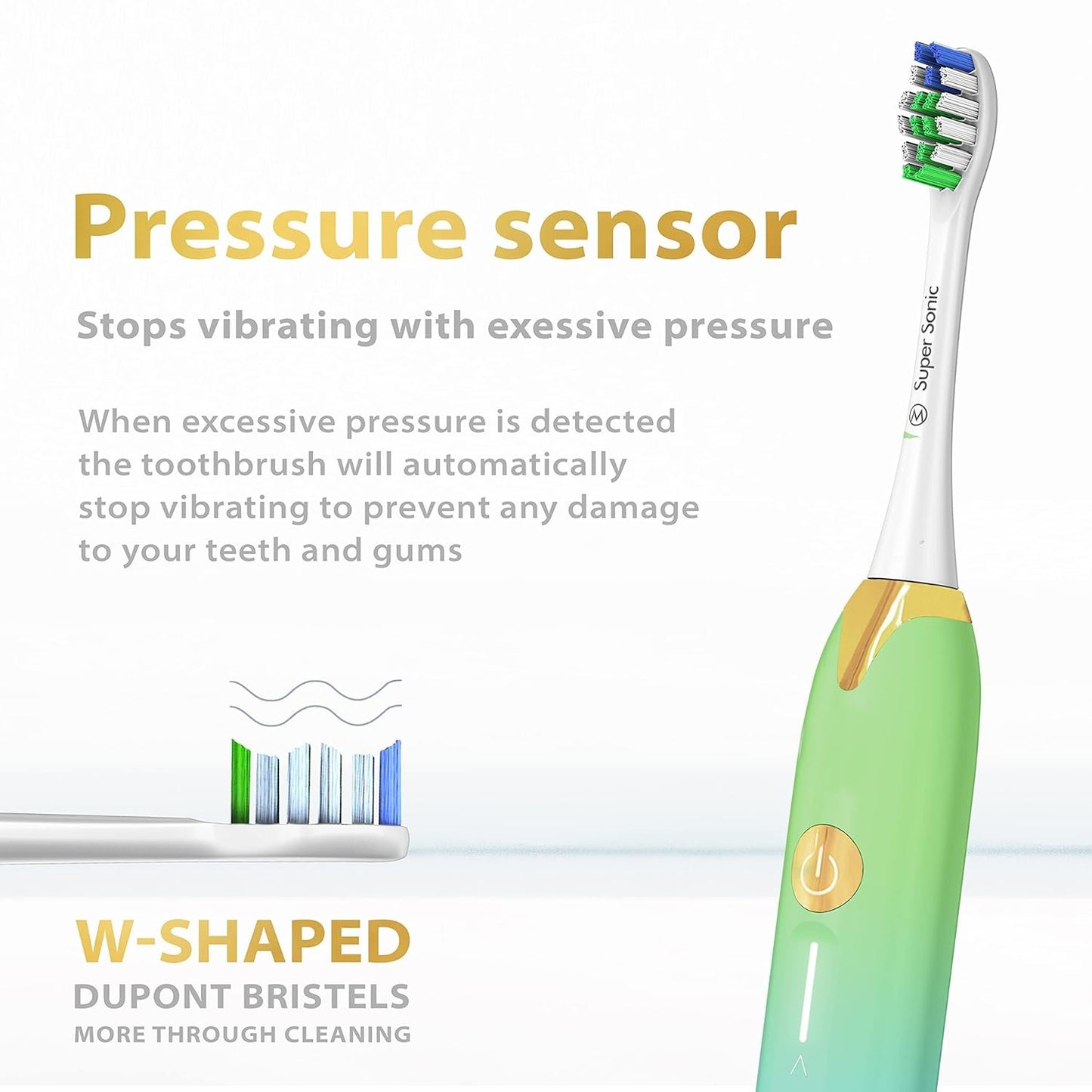 Ultrasonic Toothbrush – 5 Modes, 4 Intensity Levels, Travel Case