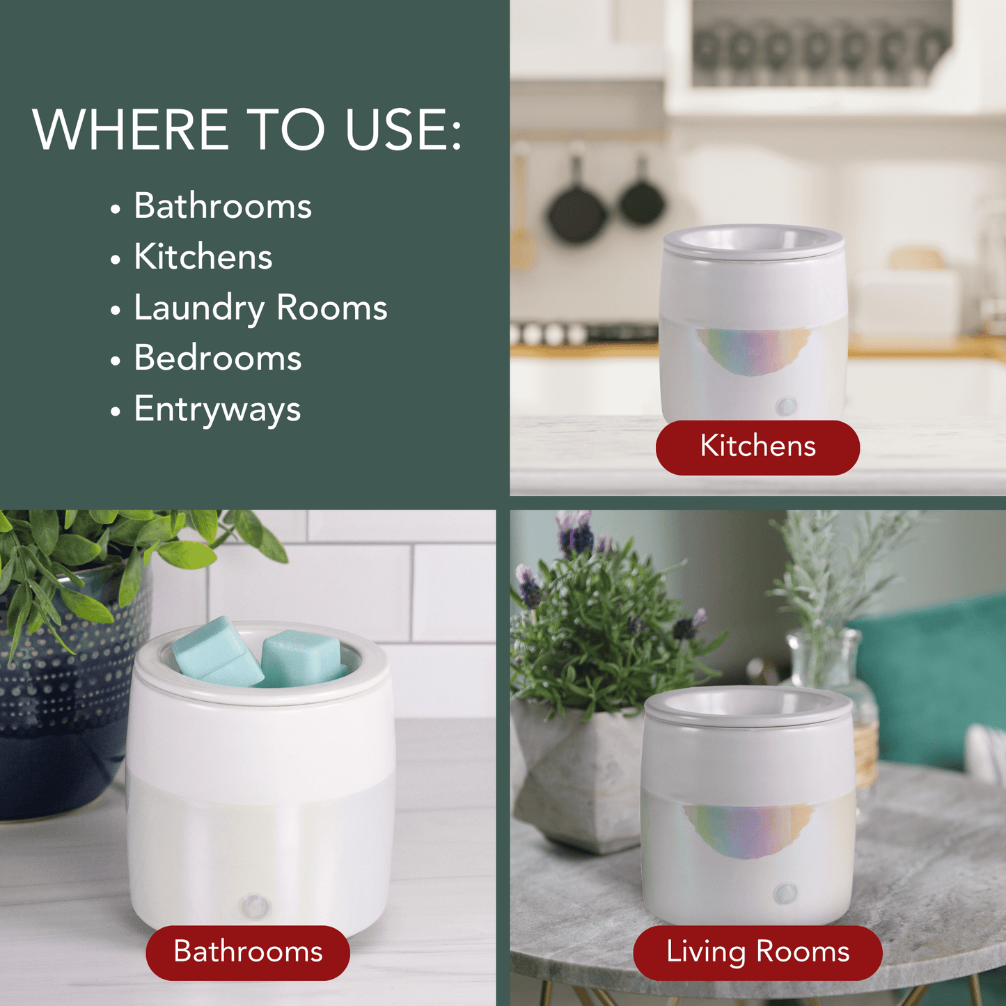 Full Size Iridescent Wax Melt Warmer – Elegant Home Fragrance