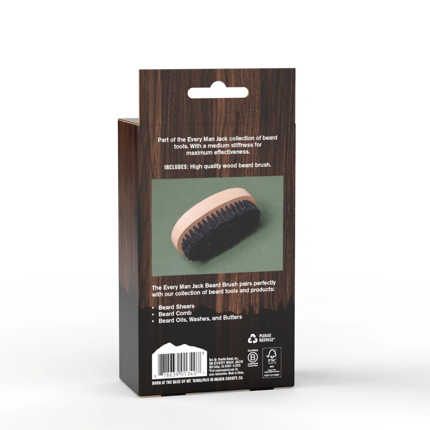 Vegan Bristle Beard Brush – Gentle, Cruelty-Free Grooming
