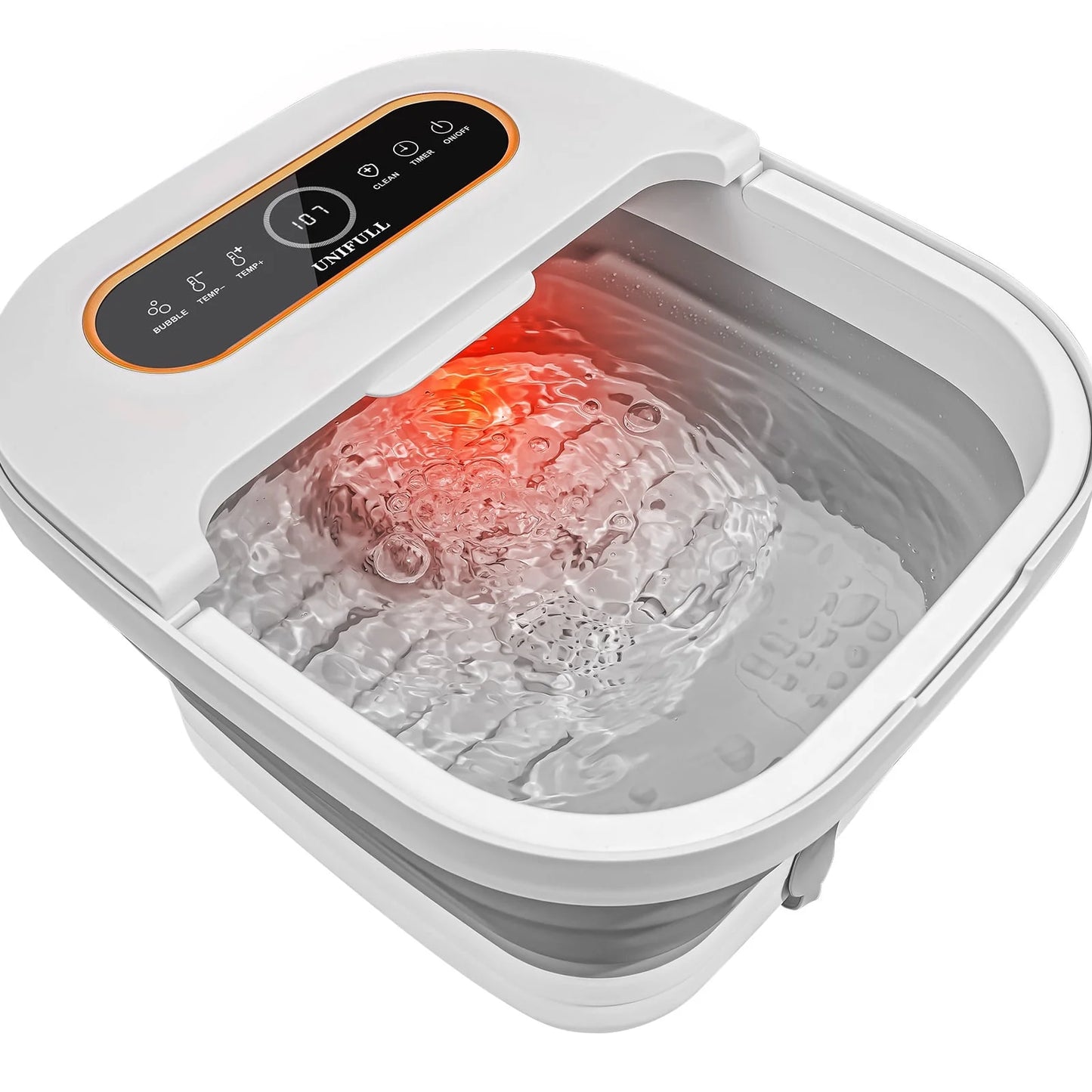 Collapsible Foot Spa – Heated Bubble Massage with Rollers and Temperature Control