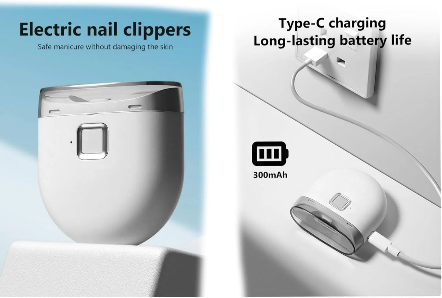 Electric Nail Clipper with Safety Design – Automatic Trimmer for Thick Nails