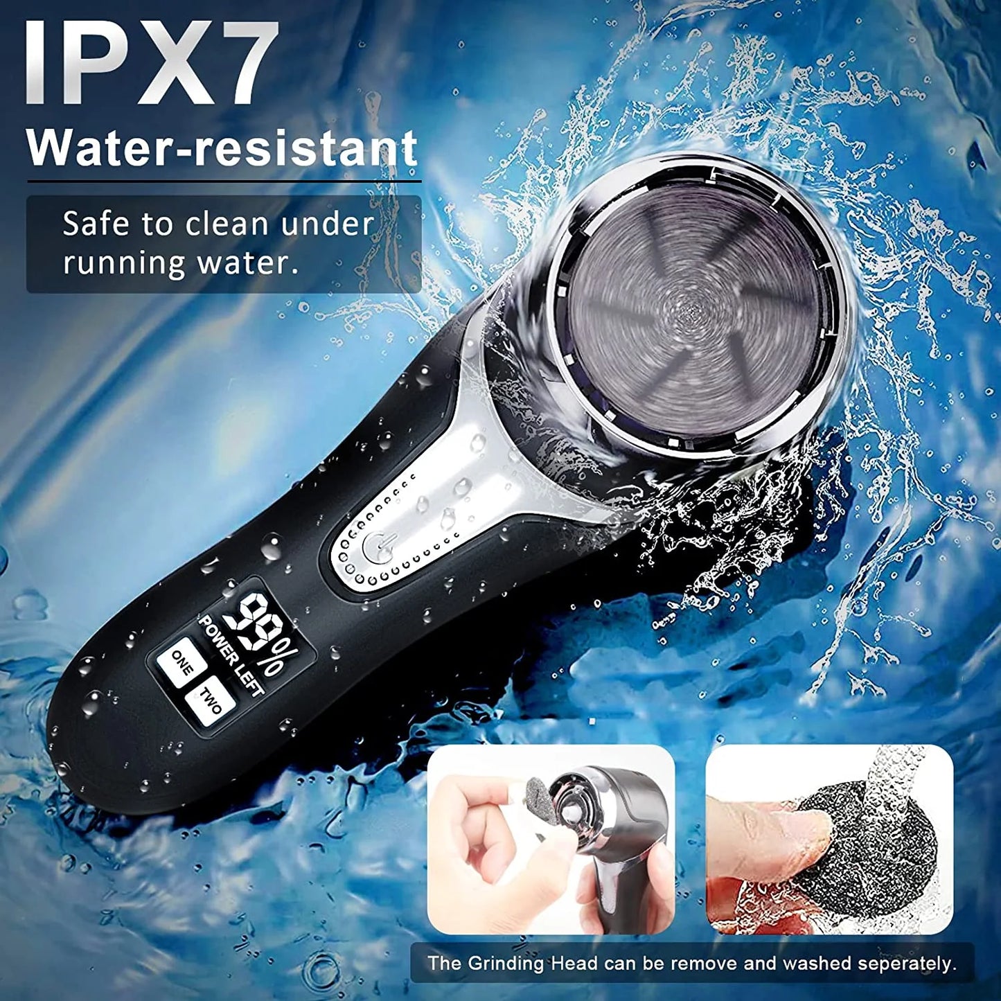 Rechargeable Electric Foot File – Waterproof Callus Remover with 3 Rollers & LCD Display for Smooth, Healthy Feet
