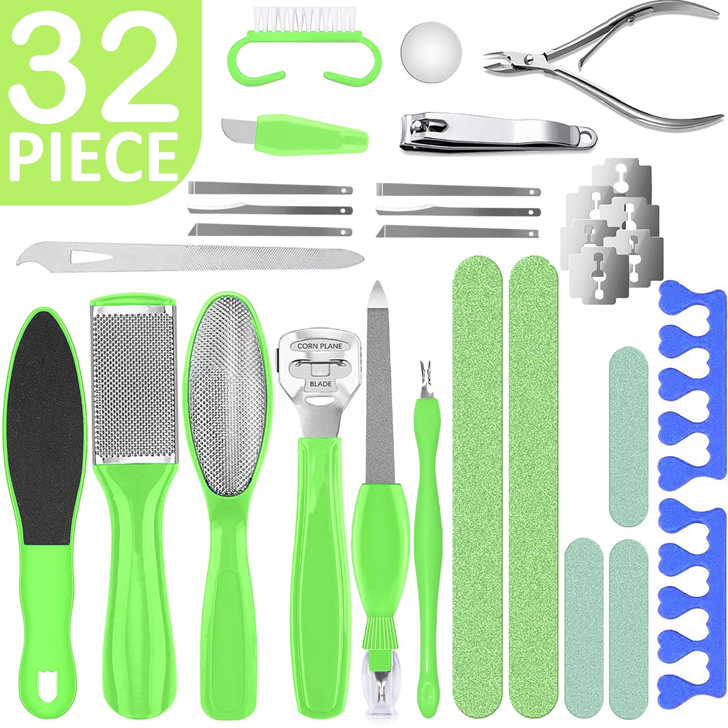 32-Piece Professional Pedicure Kit – Complete Nail and Foot Grooming Tools