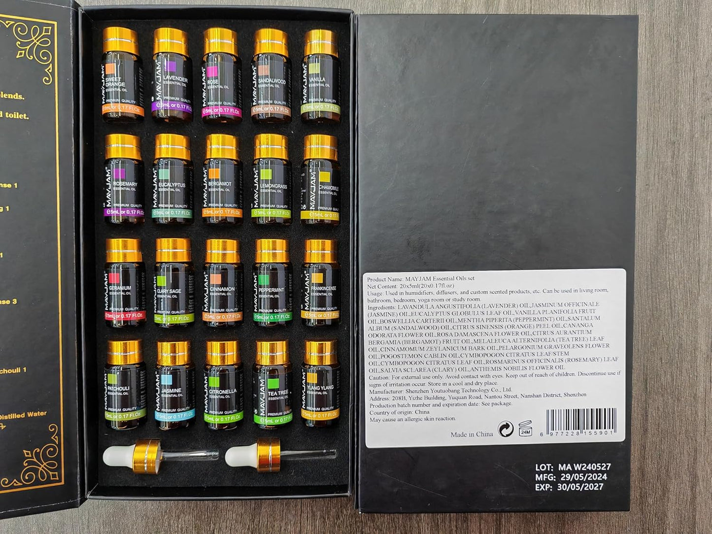 MAYJAM 20-Piece Essential Oil Set – 5ML Each