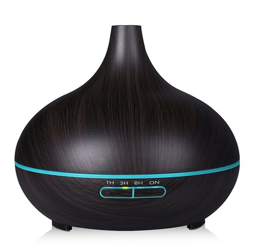 Modern Wood Grain Aromatherapy Lamp with Remote Control – Relaxing Light & Fragrance