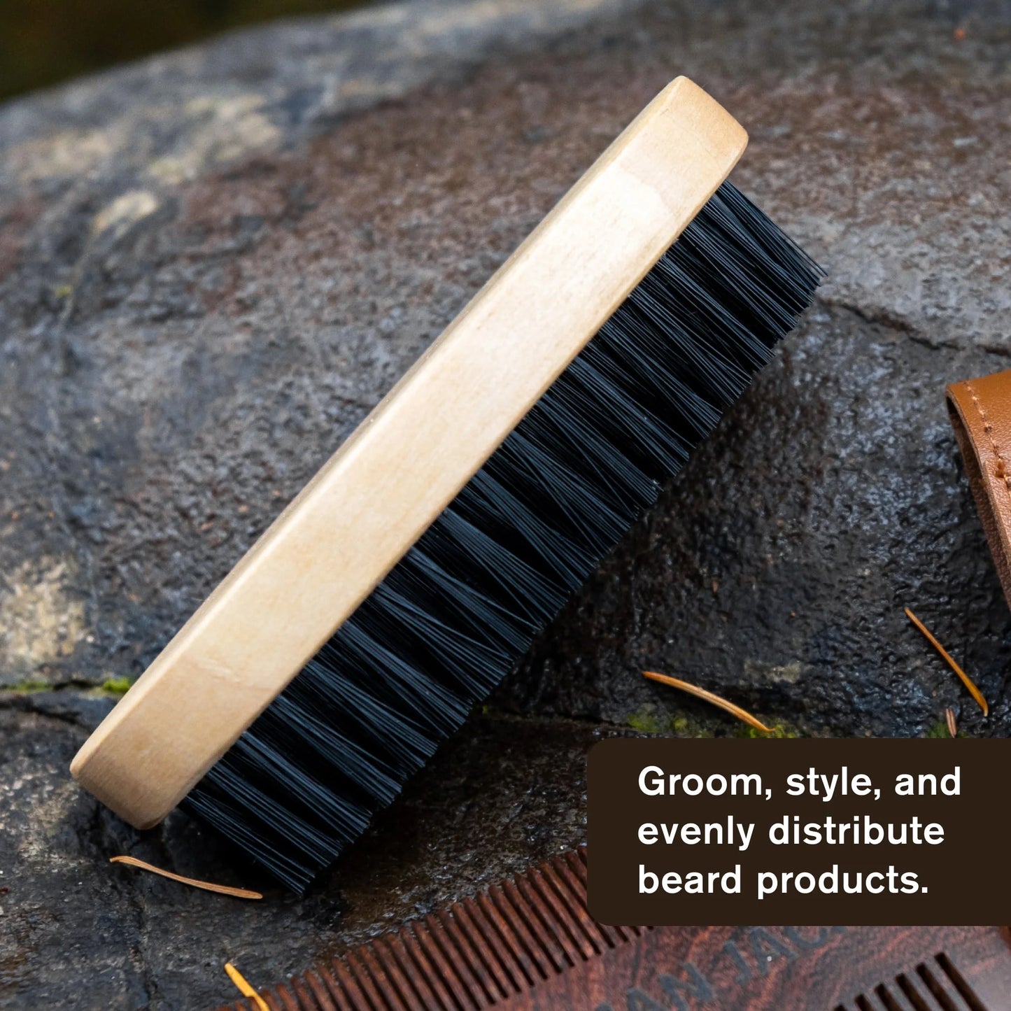 Vegan Bristle Beard Brush – Gentle, Cruelty-Free Grooming