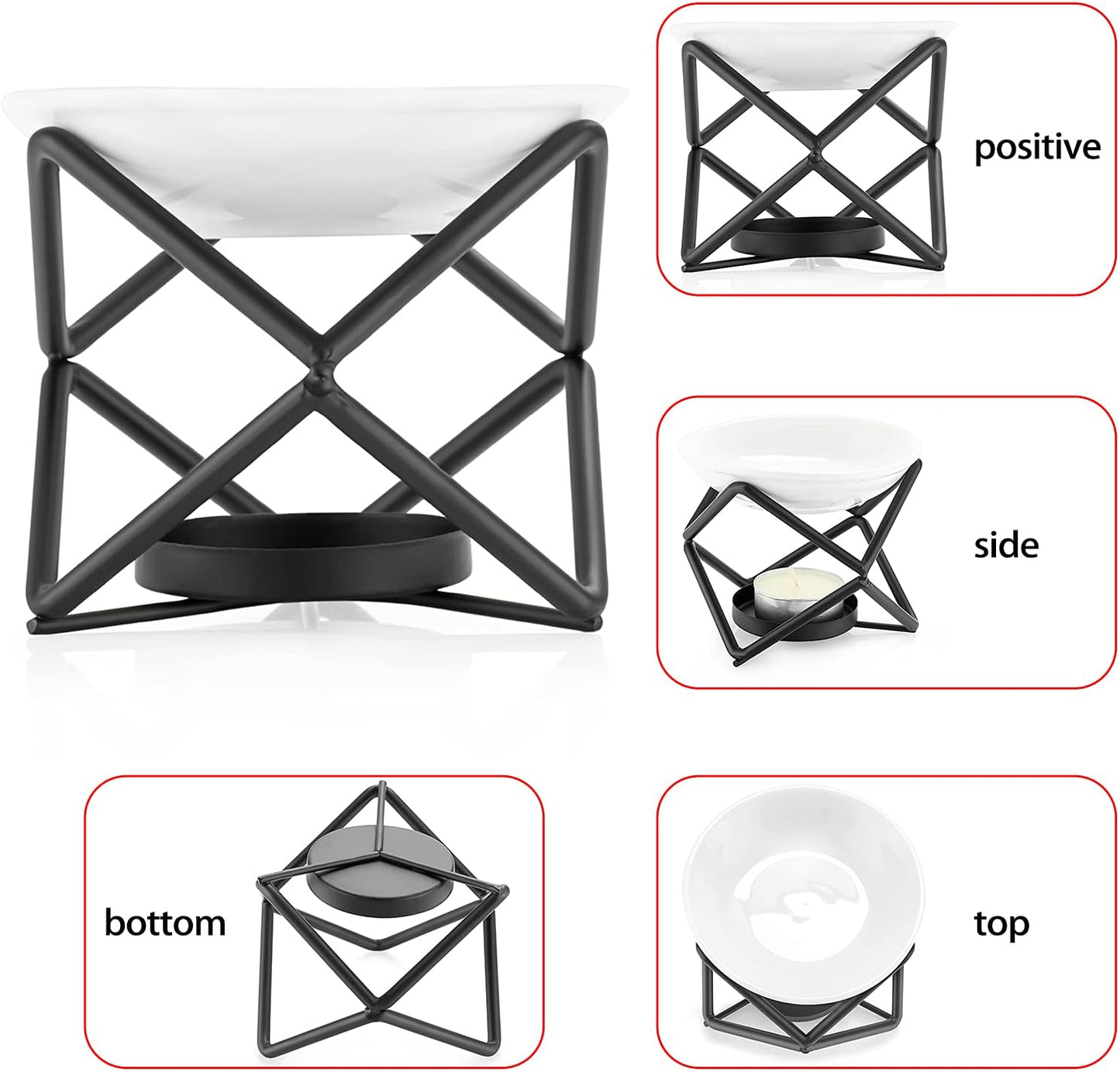 Stylish metal burner for wax melts and essential oils, perfect for home or bedroom ambiance