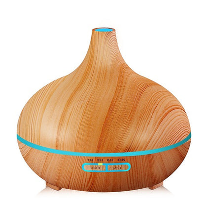 Modern Wood Grain Aromatherapy Lamp with Remote Control – Relaxing Light & Fragrance