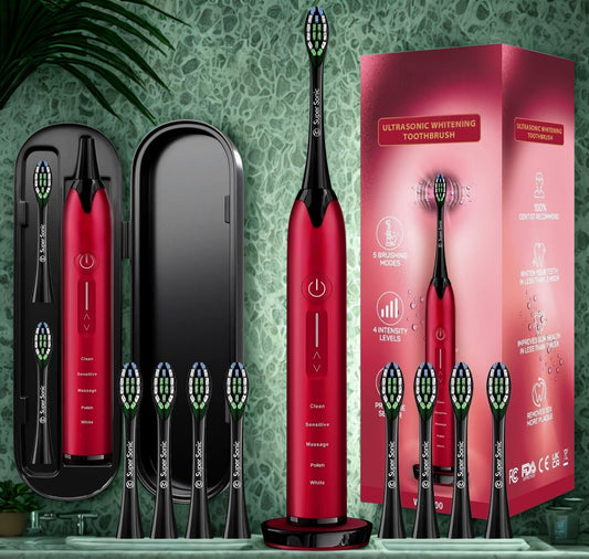 Ultrasonic Toothbrush – 5 Modes, 4 Intensity Levels, Travel Case