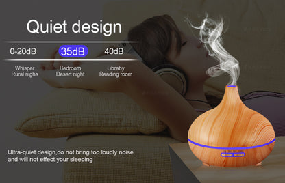 Modern Wood Grain Aromatherapy Lamp with Remote Control – Relaxing Light & Fragrance
