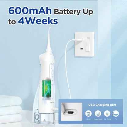 All-in-One Toothbrush & Flosser – Cordless 300ML Tank, 5 Modes, 4 Brush Heads