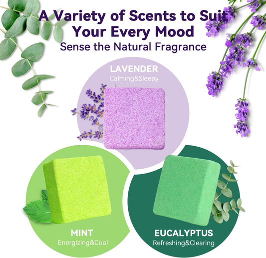 Aromatherapy Shower Steamers 6-Pack – Lavender Essential Oils for Relaxation and Home Spa