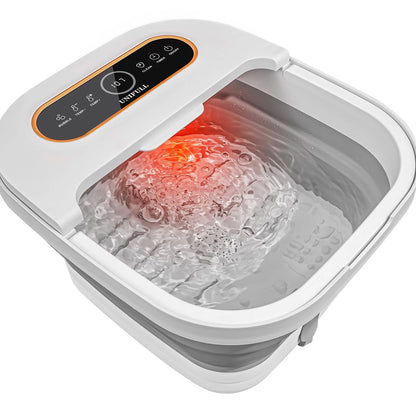 Collapsible Foot Spa – Heated Bubble Massage with Rollers and Temperature Control