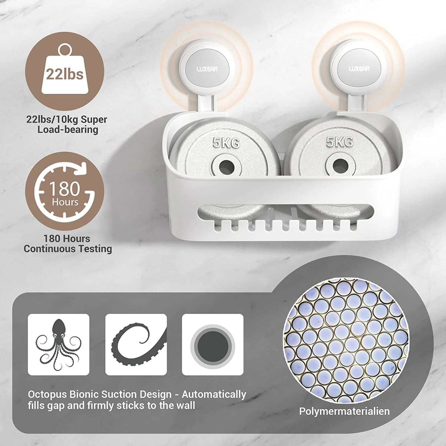 4-Pack Suction Cup Shower Caddy Set – Shelf, Soap Dish, and Hooks Organizer