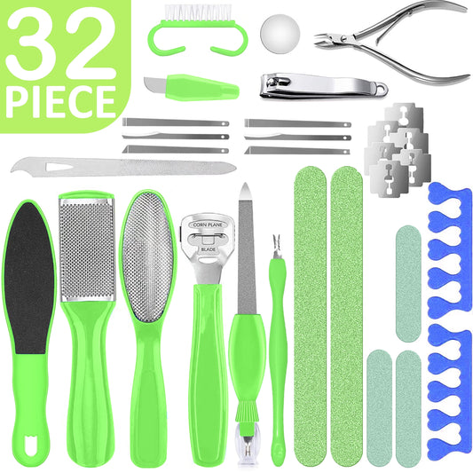 32-Piece Professional Pedicure Kit – Complete Nail and Foot Grooming Tools