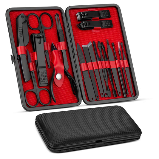 18-in-1 Professional Manicure & Pedicure Kit with Travel Case – Complete Nail Grooming Tools