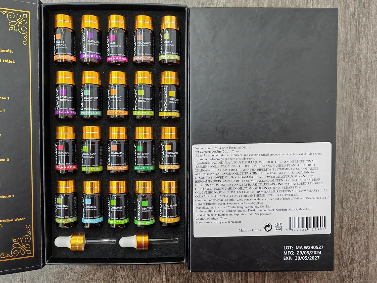 MAYJAM 20-Piece Essential Oil Set – 5ML Each
