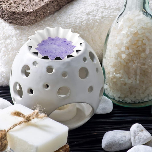 Reusable wax melt liners for mess-free melting of scented candles and wax tarts. Includes 25 cups.
