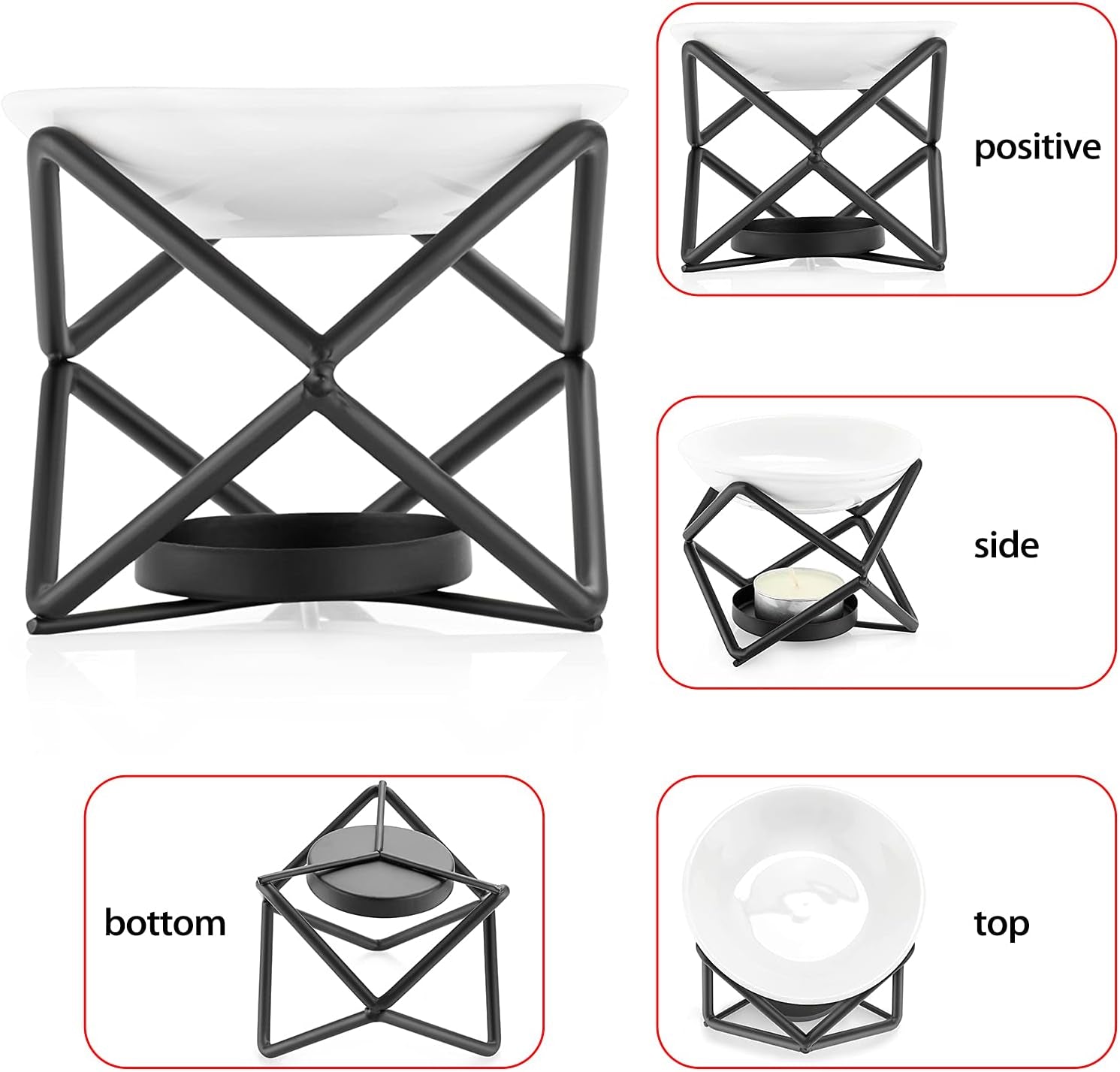 Stylish metal burner for wax melts and essential oils, perfect for home or bedroom ambiance