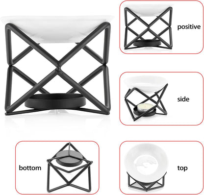 Stylish metal burner for wax melts and essential oils, perfect for home or bedroom ambiance